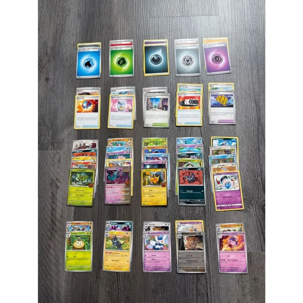 55 Pokémon Lot Assorted Stage 1 Basic Items Trainers Energy Cards